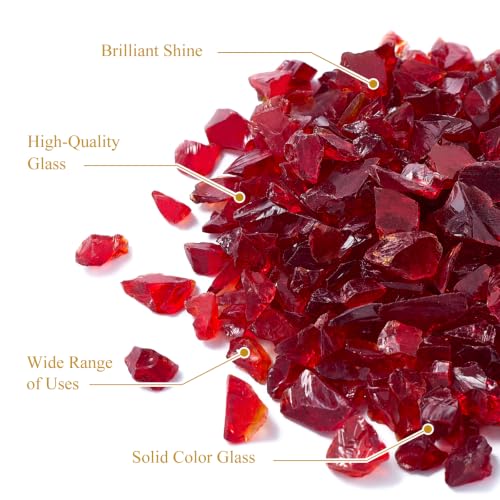 Red Crushed Glass for Resin Art & Crafts