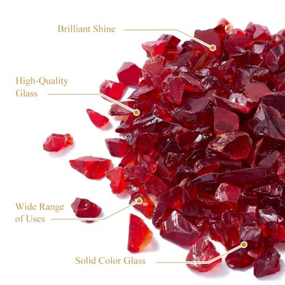Red Crushed Glass for Resin Art & Crafts