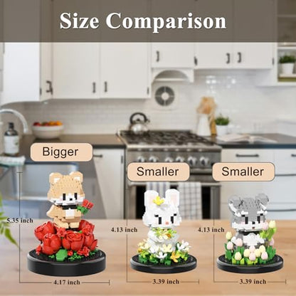 Artificial Flower Animal Building Set for Adults