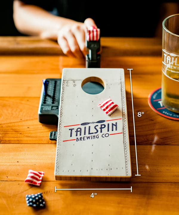 Table Top Mini Cornhole Game Set American Flag Raise