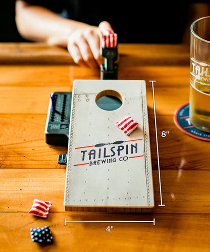 Table Top Mini Cornhole Game Set American Flag Raise