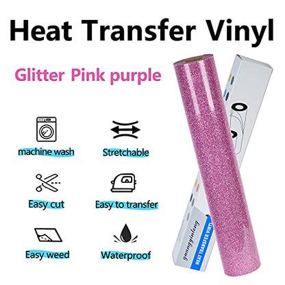 Glitter Purple Pink Heat Transfer Vinyl HTV Rolls