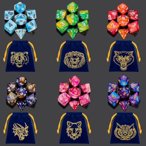 6 Sets Polyhedral Dice (42 Count)