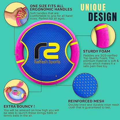 Paddle Ball Game For Kids (4 Count)