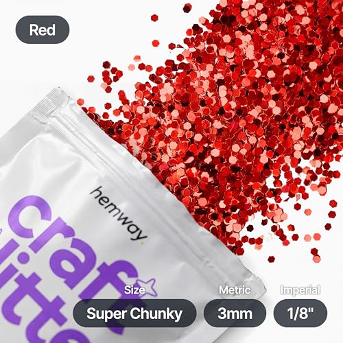 Craft Glitter Red 100g Super Chunky Glitter