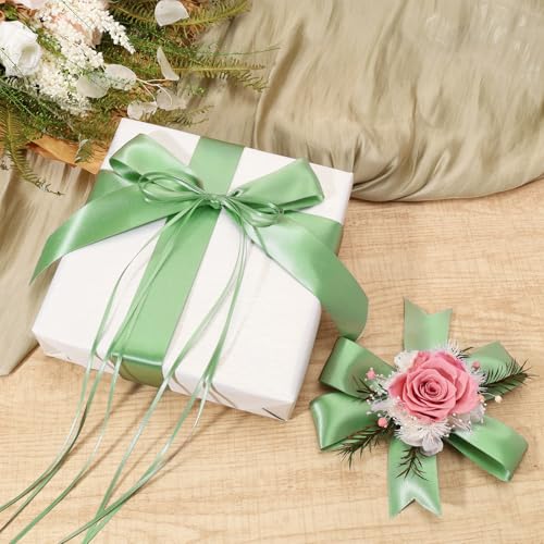 Sage Green Satin Ribbon 1