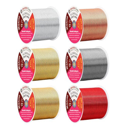 20 GA Gray Copper Red Assorted Anodized Aluminum Craft Wire