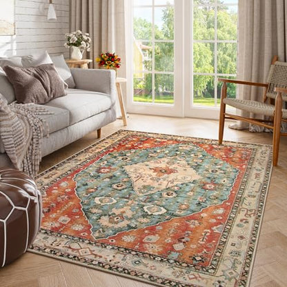 Felice Boho Tribal 4x6 Washable Rugs for Bedroom
