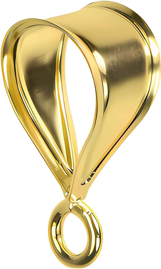 uGems 14K Bail 10mm x 6mm with Ring Yellow Gold for Jewelry Making, Large and Wide Design, Durable and Versatile Jewelry Component – Sold Individually – SKU: d-4143