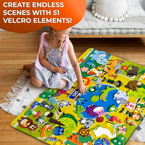 Zoo Felt Board for Toddlers 51 Pcs (51 Count)