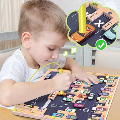 Wooden Magnetic Alphabet Maze Letter Puzzle Montessori Toys for Boys Gift (26 Count)