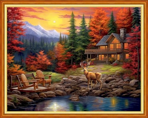 Stamped Cross Stitch Kits Full Range of Embroidery Needlework Starter Kits for Beginners Adults 11CT Embroidery Patterns Art Crafts DIY Needlepoint Kits