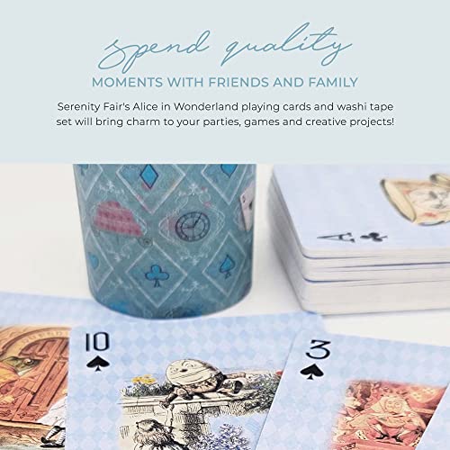 Blue Alice Adventures in Wonderland Playing Cards & Washi Tape Set