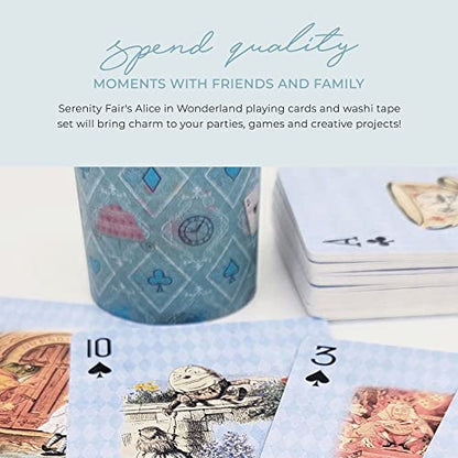 Blue Alice Adventures in Wonderland Playing Cards & Washi Tape Set