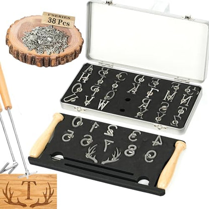 38 Pcs Mini 1" Branding Iron for Wood Leather Hats