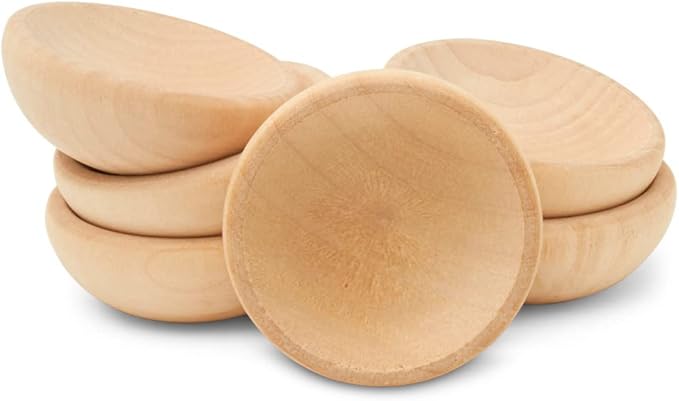 Woodpeckers MINI BOWL - 1-1/2", Pack of 10 Small Wooden Sorting and Decorating Stacking Bowls for Charcuterie