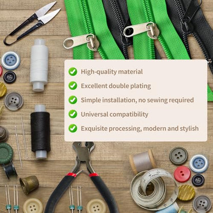 210 Pcs Zipper Repair Kit with Replacement Sliders (210 Count)