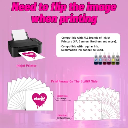 Pinkie Heat Transfer Paper for T Shirts (20 Count)