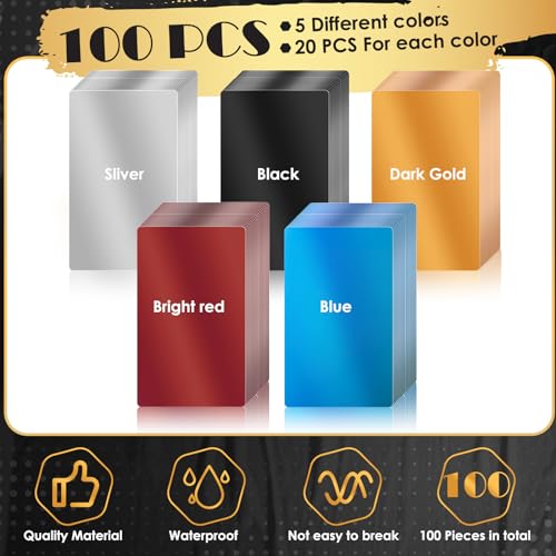 100Pcs 0.45 Metal Business Cards Aluminum Laser Engraving Blanks