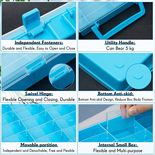 2 Pcs 48 Grids Plastic Bead Organizer Box with Divider (2 Count)