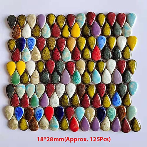500g 1.1lb Random Color Irregular Ceramics Mosaic Tiles (16 Ounce)