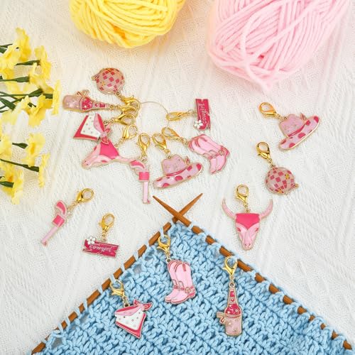 Pink Knitting Stitch Markers for Crocheting