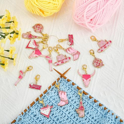 Pink Knitting Stitch Markers for Crocheting