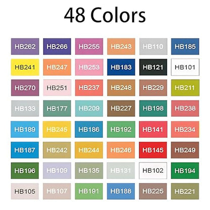 Fine&Soft Tip Acrylic Paint Markers Pen Set (48 Count)
