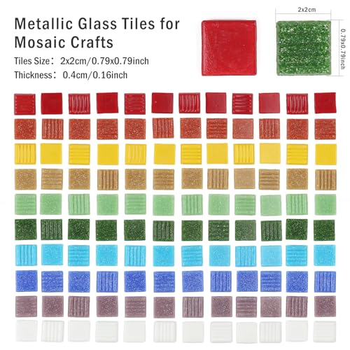 Square Mosaic Tiles for Crafts Bulk (2.2 pound(s))