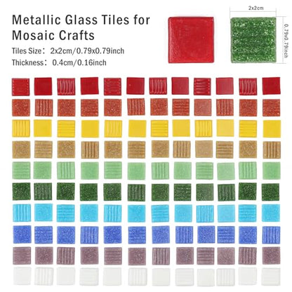 Square Mosaic Tiles for Crafts Bulk (2.2 pound(s))
