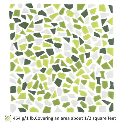 Mixed Green Glass Mosaic Tiles for Crafts Bulk