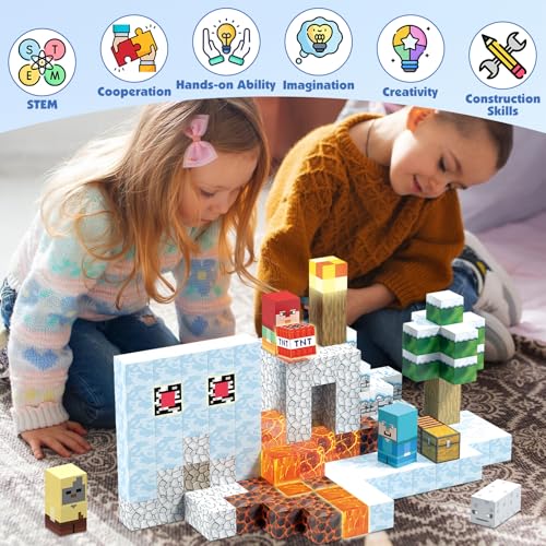 Magnetic Blocks for Kids 3+ (200 Count)