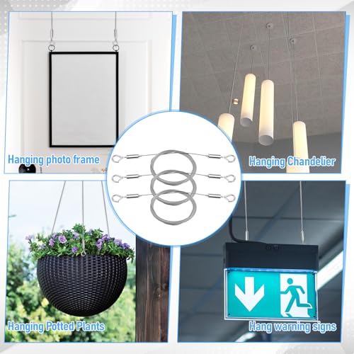 Adjustable Picture Hanging Wire 300cm x1.5mm Stainless Steel Frame Wires Rope