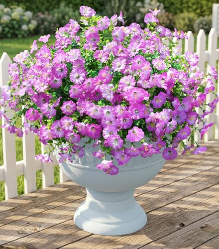 Artificial Flowers Fake Plants for Outdoors Decoration (12 Count)