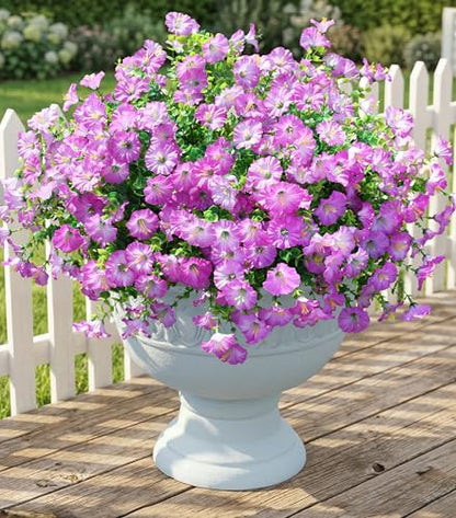 Artificial Flowers Fake Plants for Outdoors Decoration (12 Count)