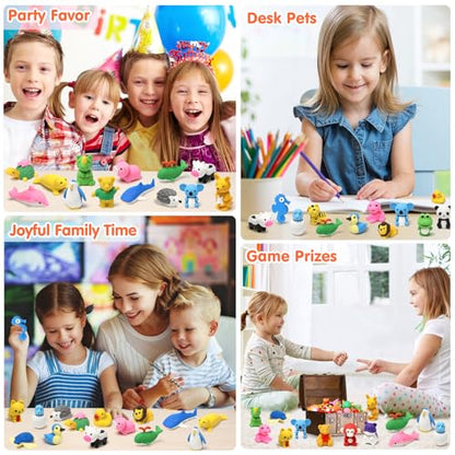 34 Pcs Animal Erasers (34 Count)