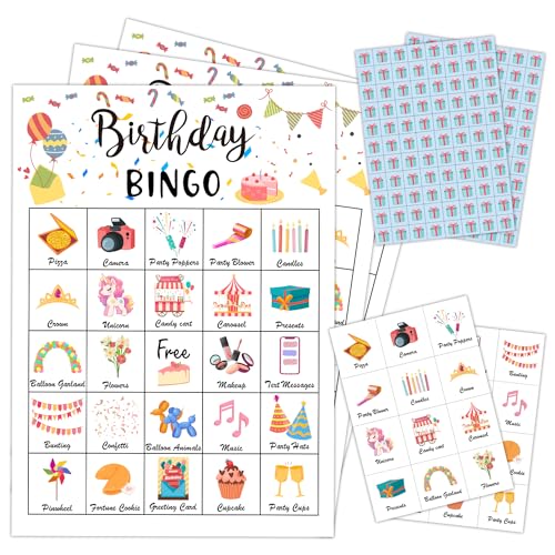 Birthday Party Bingo Game Cards (33 Count)