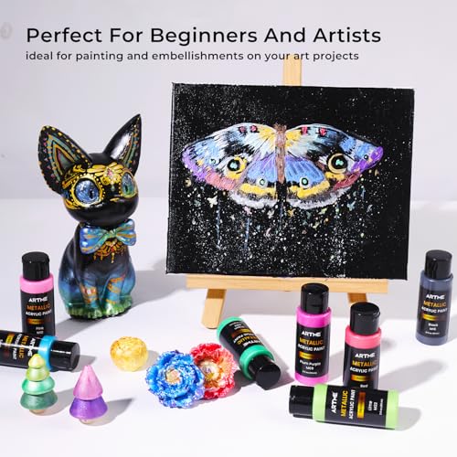 Metallic Acrylic Paint Set (48 Fl Oz)