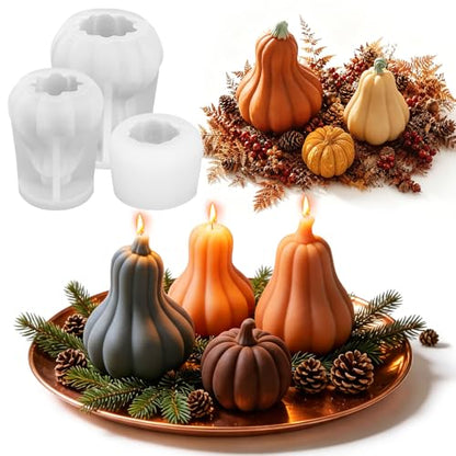3PCS 3D Pumpkin Silicone Mold (3 Count)
