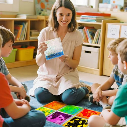 Squishy Liquid Sensory Tiles for Kids (9 Count)
