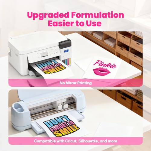 Pinkie UPGRADED Heat Transfer Paper for Light Fabric (20 Count)