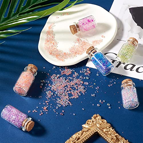 Elecrelive 240g No Hole Mini Glass Bubble Beads Iridescent Water Droplets Tiny Beads Nail Art Decoration 8 Colors for Resin Crafting Fillers Jewelry