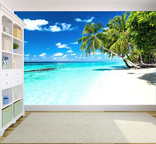 Palm Tree Wall Mural Tropic Paradise Beach Seascape Murals (162.5 Sq ft)
