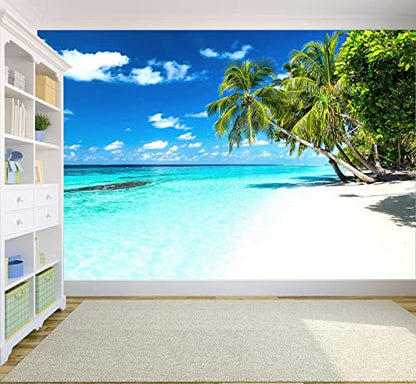 Palm Tree Wall Mural Tropic Paradise Beach Seascape Murals (162.5 Sq ft)