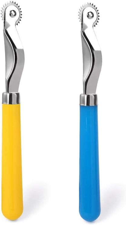 LUNARM 2 Pcs Tracing Wheel Sewing Tool, Plastic Handle Needle Point Tracing Wheel, Random Color Tracing Wheel Sewing Tool, Professional Stitch Marking Spacer for Arts and Leather Crafts