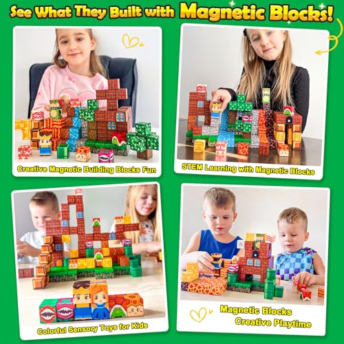 100PCS Magnetic Blocks Magnetic Building Blocks Sensory Toys for Kids Ages 3