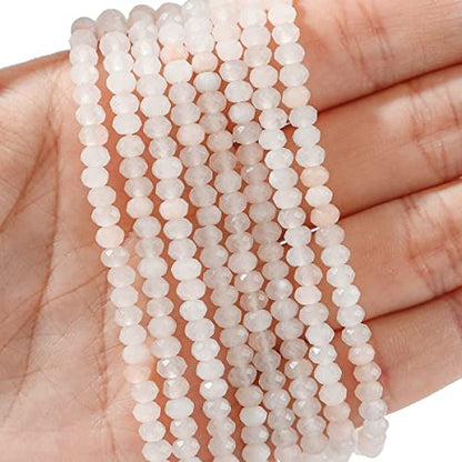 Natural Pink Aventurine Beads 4x2mm 120pcs Faceted Rondelle Loose Semi Gemstone Beads for Jewelry Making Design (120 Count)