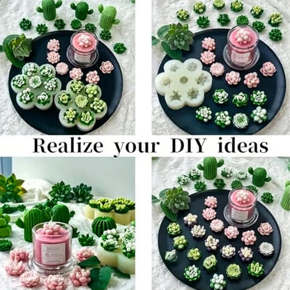 7 Cavity Succulent Candle Molds for Wax Soap Resin Fondant Baking Decor (7 Count)
