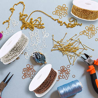 30ft Jewelry Making Chains Bulk 2mm Necklace Chains for Jewelry Making Supplies (3 Count)