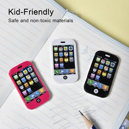 20 Mini Cool Phone Erasers for Kids (20 Count)